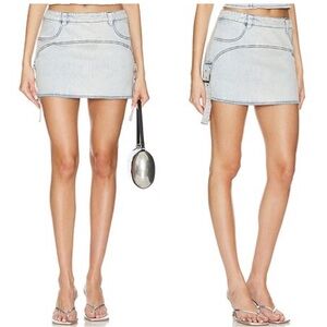 NWT Revolve By Dyln Immy Denim Light Blue Mini Skirt in Blue Jeans Color Size M